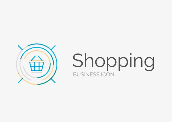 Tunn linje snygg design logotyp, shopping cart ikonen — Stock vektor