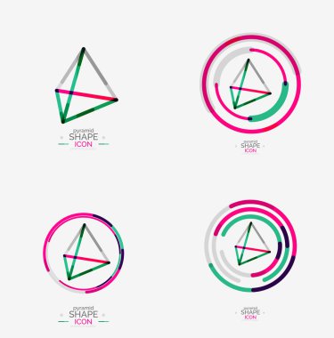 Piramit şekli çizgili Tema
