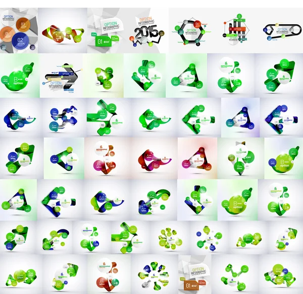 Mega conjunto de modelos infográficos —  Vetores de Stock