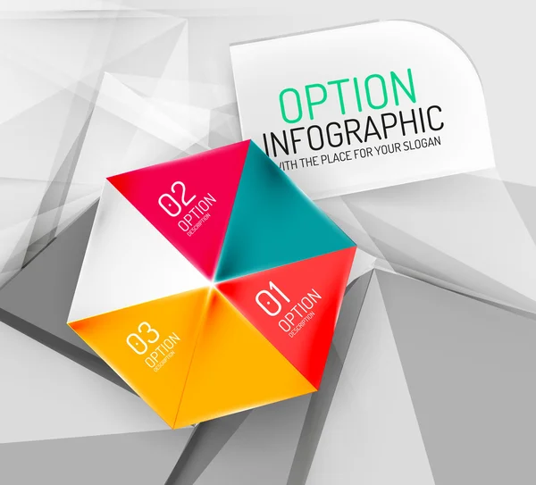 Opção geométrica de negócios passos infográficos — Vetor de Stock