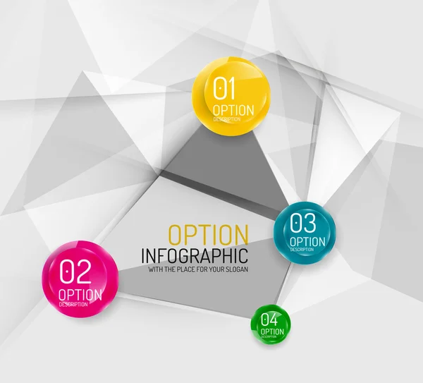 Opzione geometrica aziendale passi infografica — Vettoriale Stock