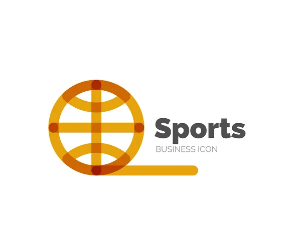 Linia minimalistycznym logo piłka Sport — Wektor stockowy