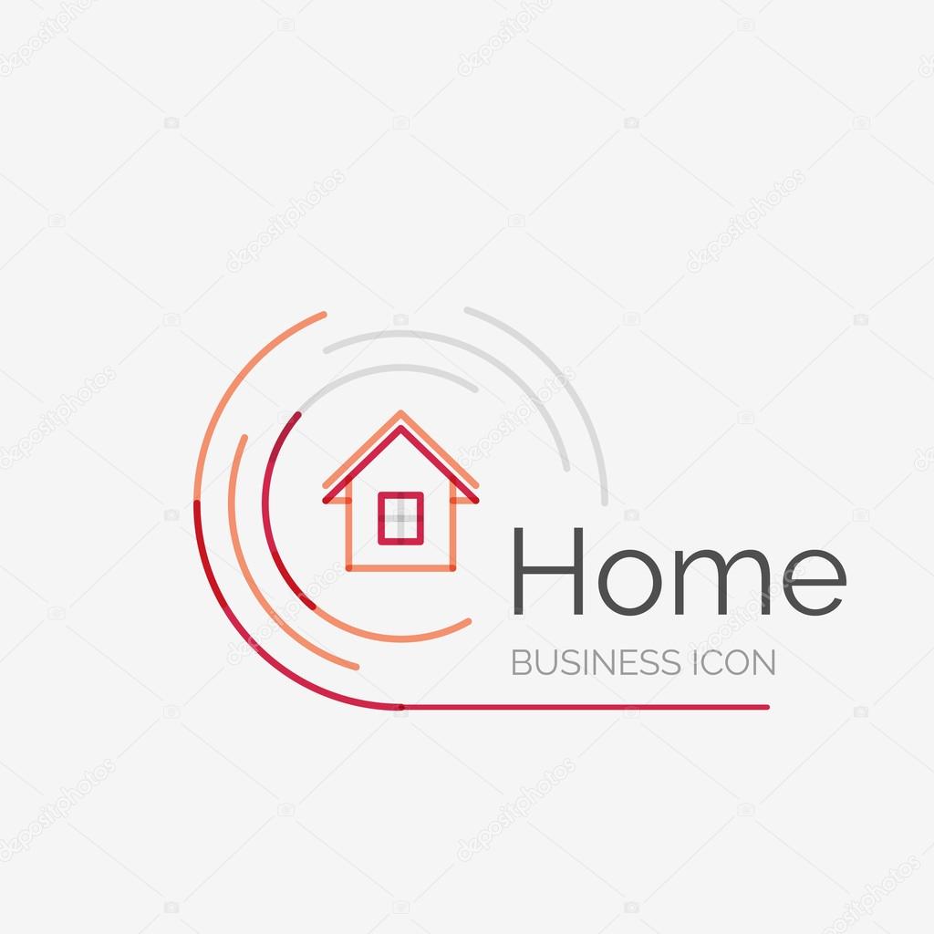 Thin line neat design logo, clean modern concept, home, house idea