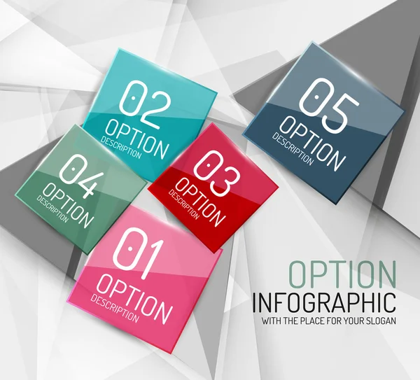 Zakelijke geometrische optie stappen infographics — Stockvector