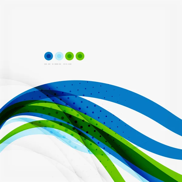 Grönt blått vinkar linjer — Stock vektor