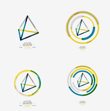 Piramit şekli çizgili Tema