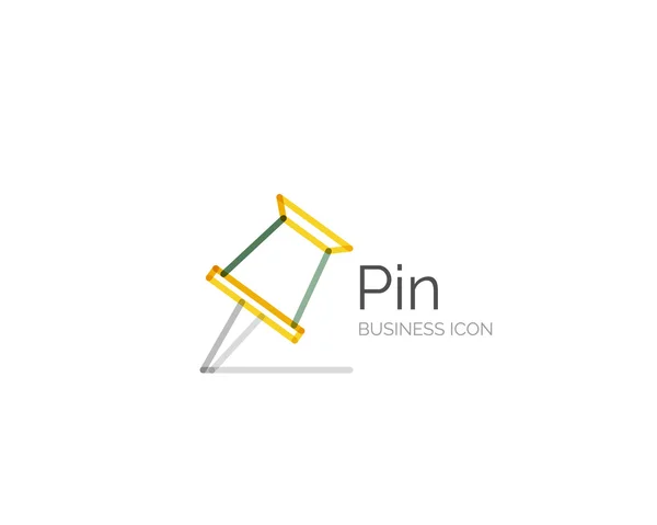 Lijn minimaal ontwerp logo pin — Stockvector