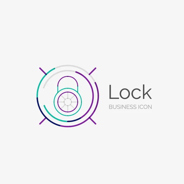Línea delgada logotipo de diseño limpio, concepto de bloqueo — Vector de stock