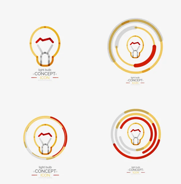라이트 전구 최소한의 디자인 로고 — 스톡 벡터