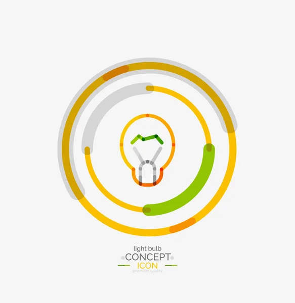 Light bulb minimal design logotyp — Stock vektor