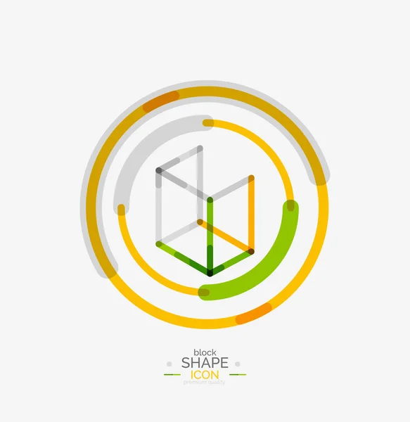 Minimale Linie Design Logo, Business-Ikone, Block — Stockvektor