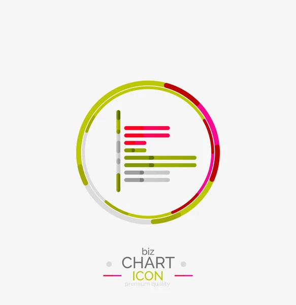 Линейный граф, значок графика — стоковый вектор