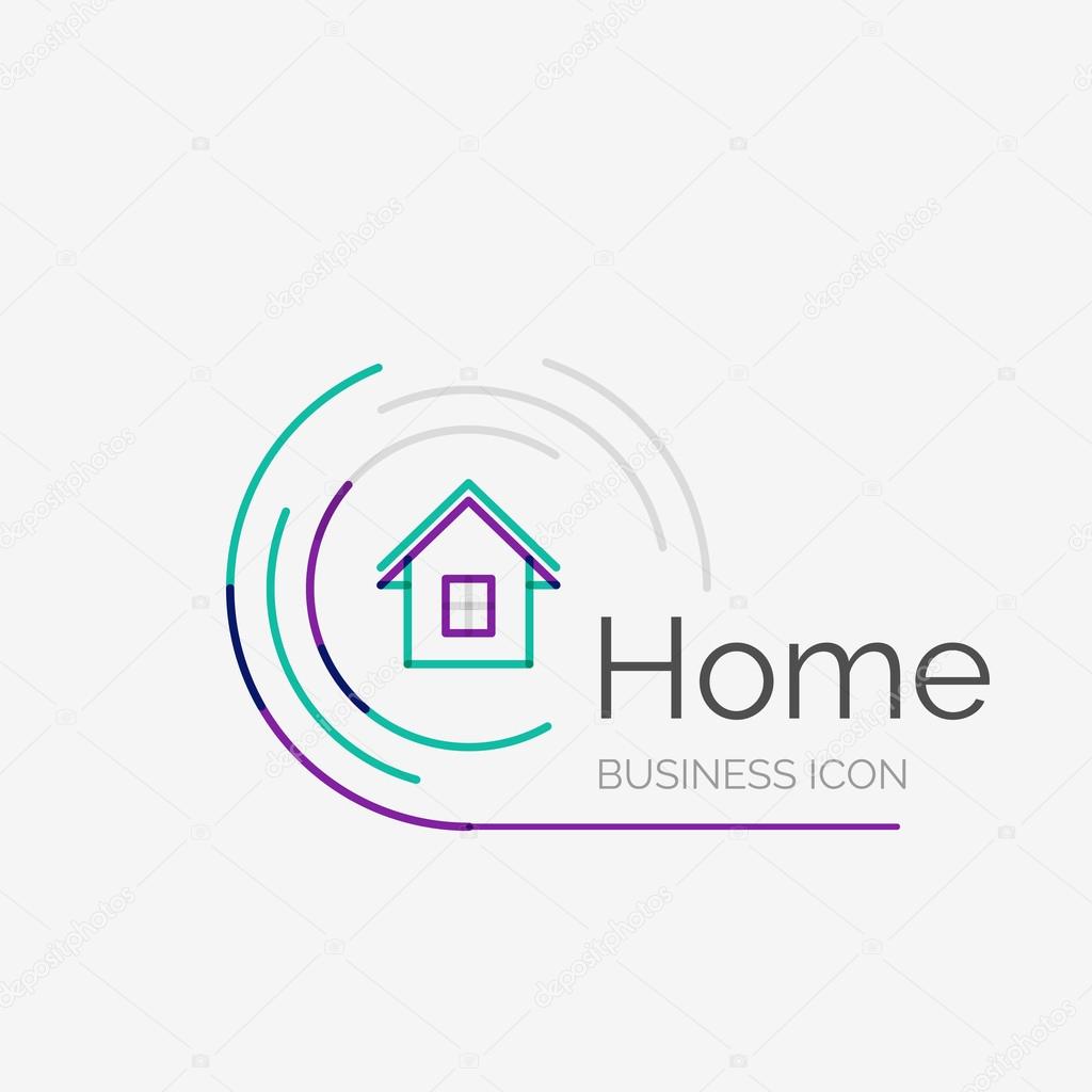Thin line neat design logo, clean modern concept, home, house idea
