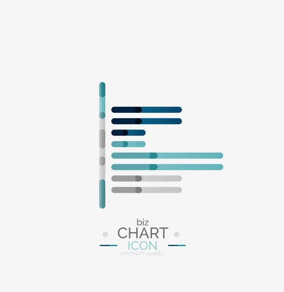 Linje graf, diagram ikon — Stock vektor