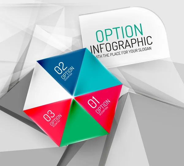 Geschäft geometrische Option Schritte Infografik — Stockvektor