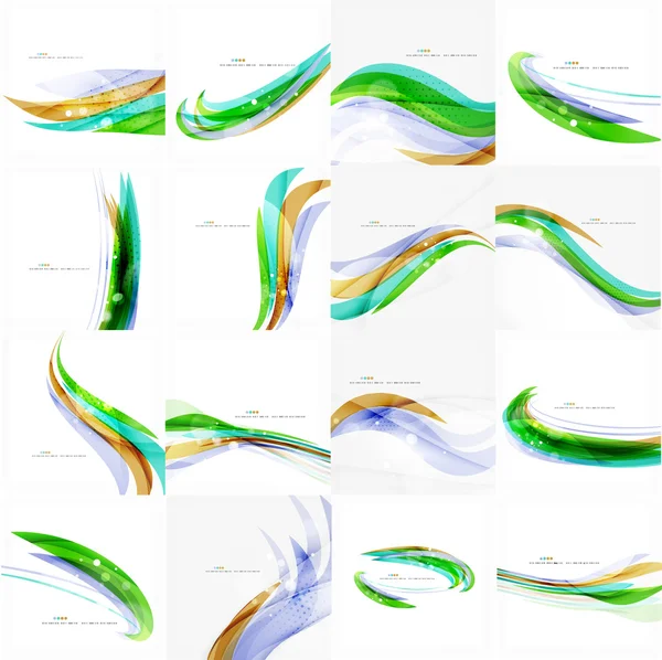 Lignes de feu vert sur le modèle de présentation blanc — Image vectorielle