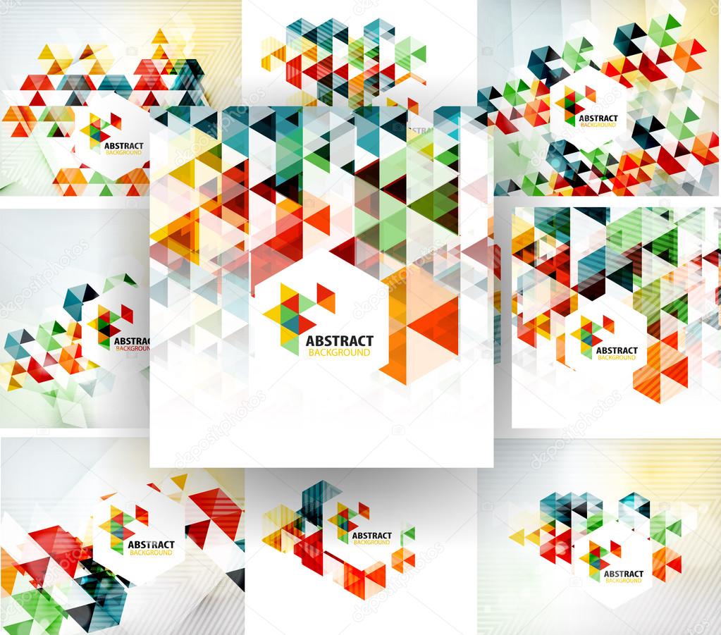 Set of geometric abstract polygonal backgrounds