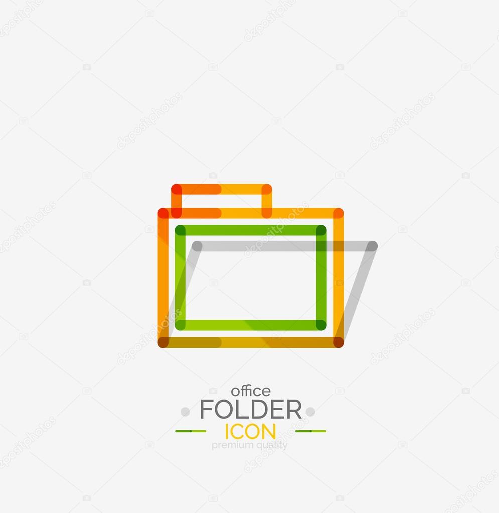 Folder logo stamp. Accounting binder. Minimal line design