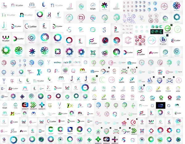 Mega collection of universal logos — Stock Vector