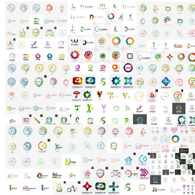 Vektör soyut şirket logoları mega toplama