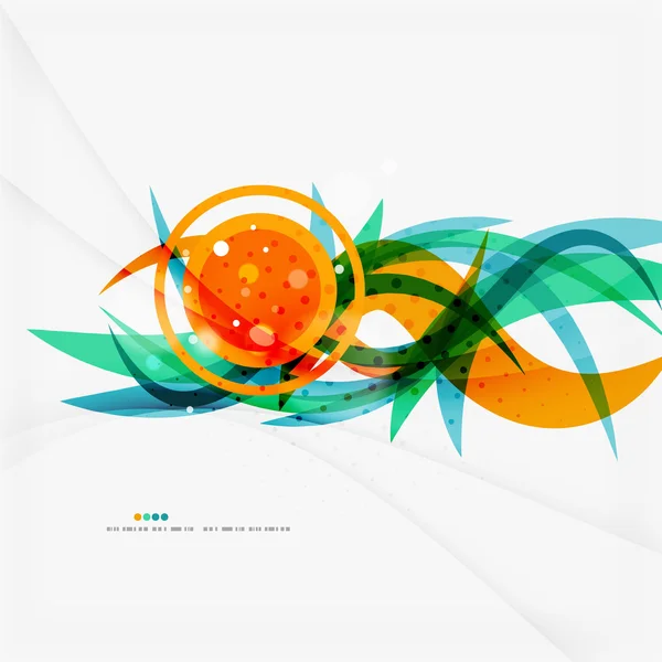 Composición moderna en forma de color azul y naranja — Vector de stock