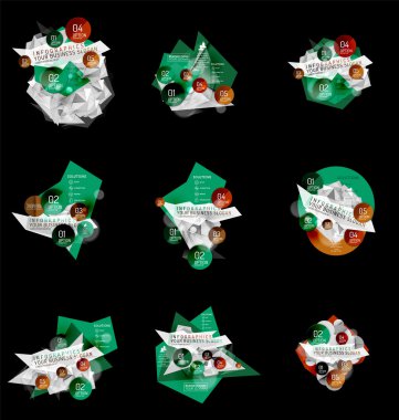 İş soyut üçgen infographics düzenleri kümesi