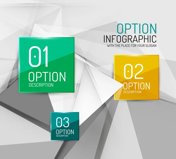 Geschäft geometrische Option Schritte Infografik — Stockvektor