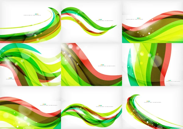 绿色和红色线漩涡 — 图库矢量图片