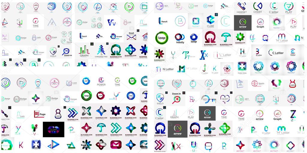 Vector abstract company logos mega collection