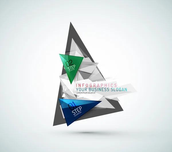 Dreieck in Form moderner Papier-Infografiken — Stockvektor