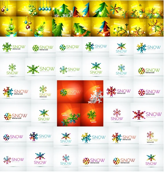 Mega collection of Christmas and winter design elements — Stock Vector