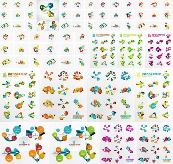 Mega colección de formas abstractas infografías — Vector de stock