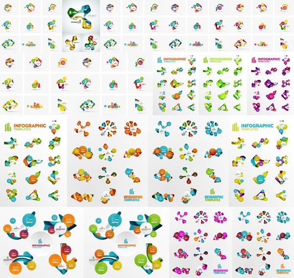 Mega coleção de formas abstratas infográficos — Vetor de Stock