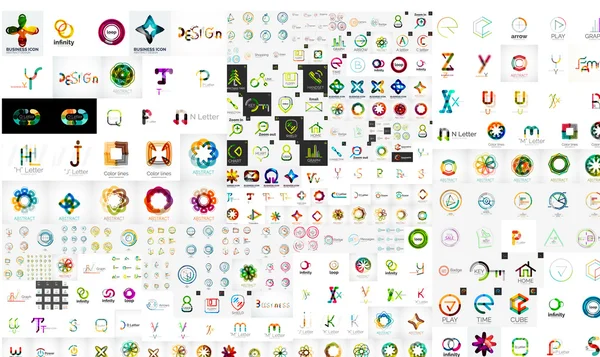 Vector universal mega conjunto de logotipos de la empresa — Archivo Imágenes Vectoriales