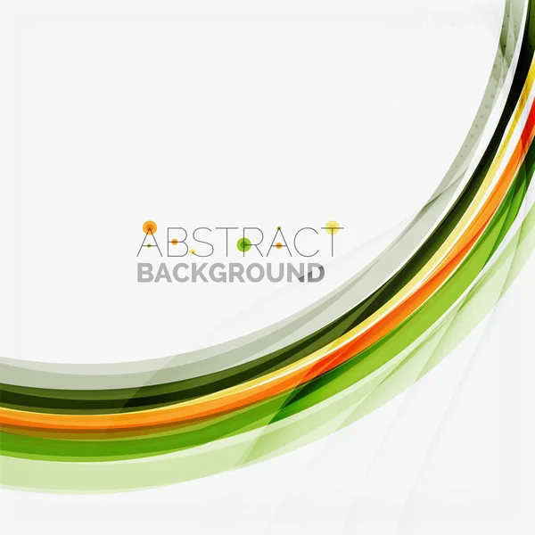 オレンジ色と緑色の波ライン設計、自然環境概念 — ストックベクタ