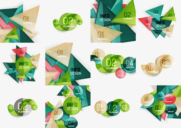 Set di business moderna infografica geometrica colorata — Vettoriale Stock