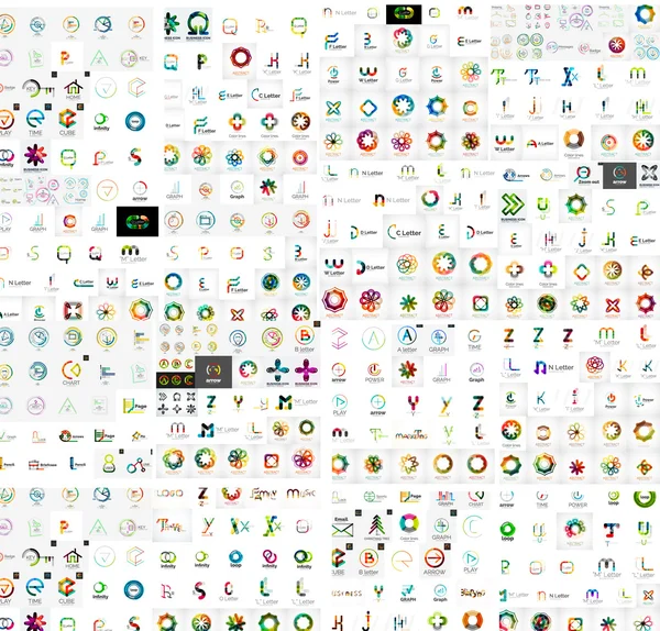Векторна абстрактна колекція логотипів компанії Mega Стокова Ілюстрація