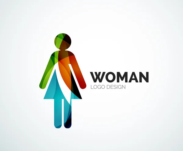 Couleur abstraite logo femme icône — Image vectorielle