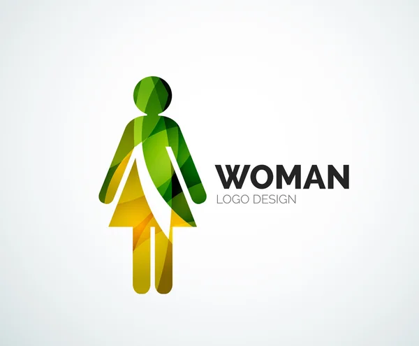 Barevná ikona žena abstraktní logo — Stockový vektor