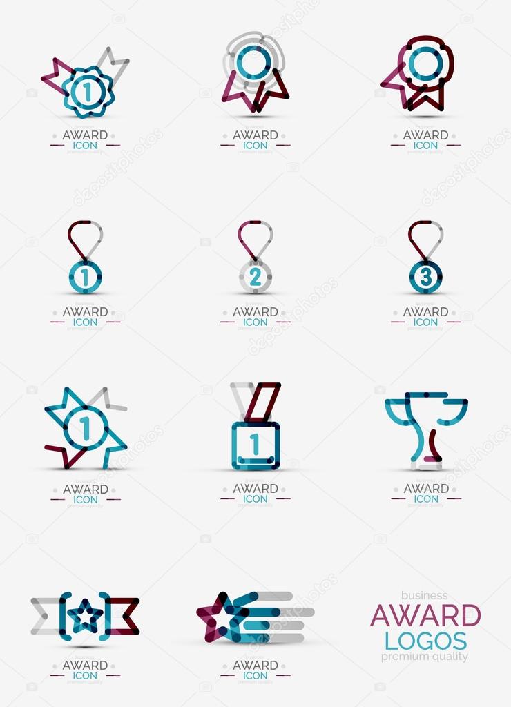 Award icon set, Logo collection