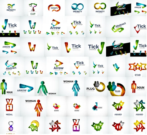 Vector universal mega set of company logos — Stock Vector