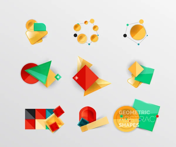 Векторный набор абстрактных иконок геометрической формы — стоковый вектор
