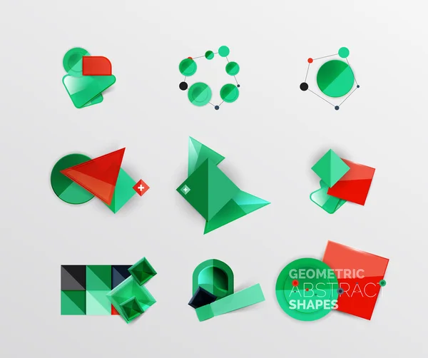 Vector set van abstracte geometrische vorm pictogrammen — Stockvector