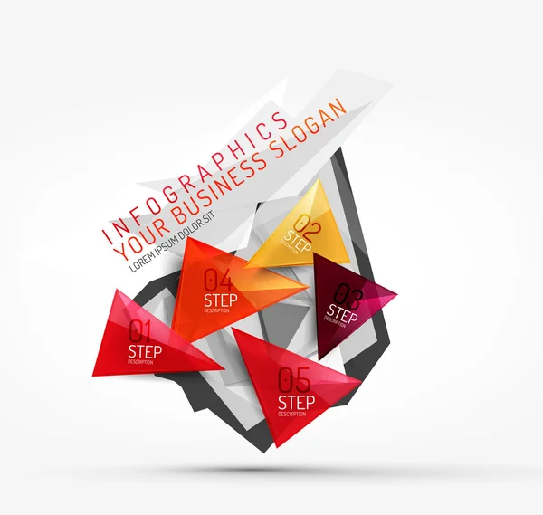 Moderna månghörnigt origami papper infographics — Stock vektor