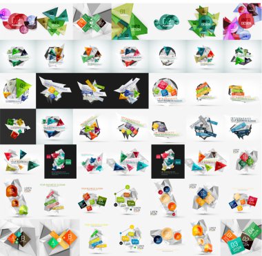 Modern soyut Infographic afiş kümesi