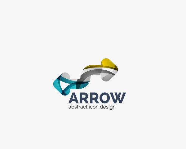 Czysty moden fala projekt logo arrow — Wektor stockowy