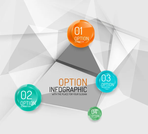 Opção geométrica de negócios passos infográficos — Vetor de Stock