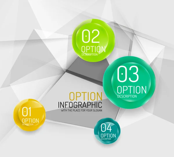 Business géométrique étapes de l'option infographies — Image vectorielle