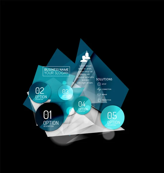 Infographie triangulaire abstraite d'entreprise mise en page — Image vectorielle