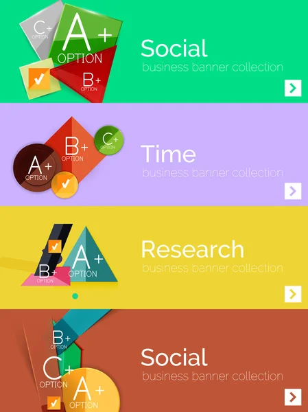 Infographic düz tasarım afiş geometrik diyagramı ile kümesi — Stok Vektör